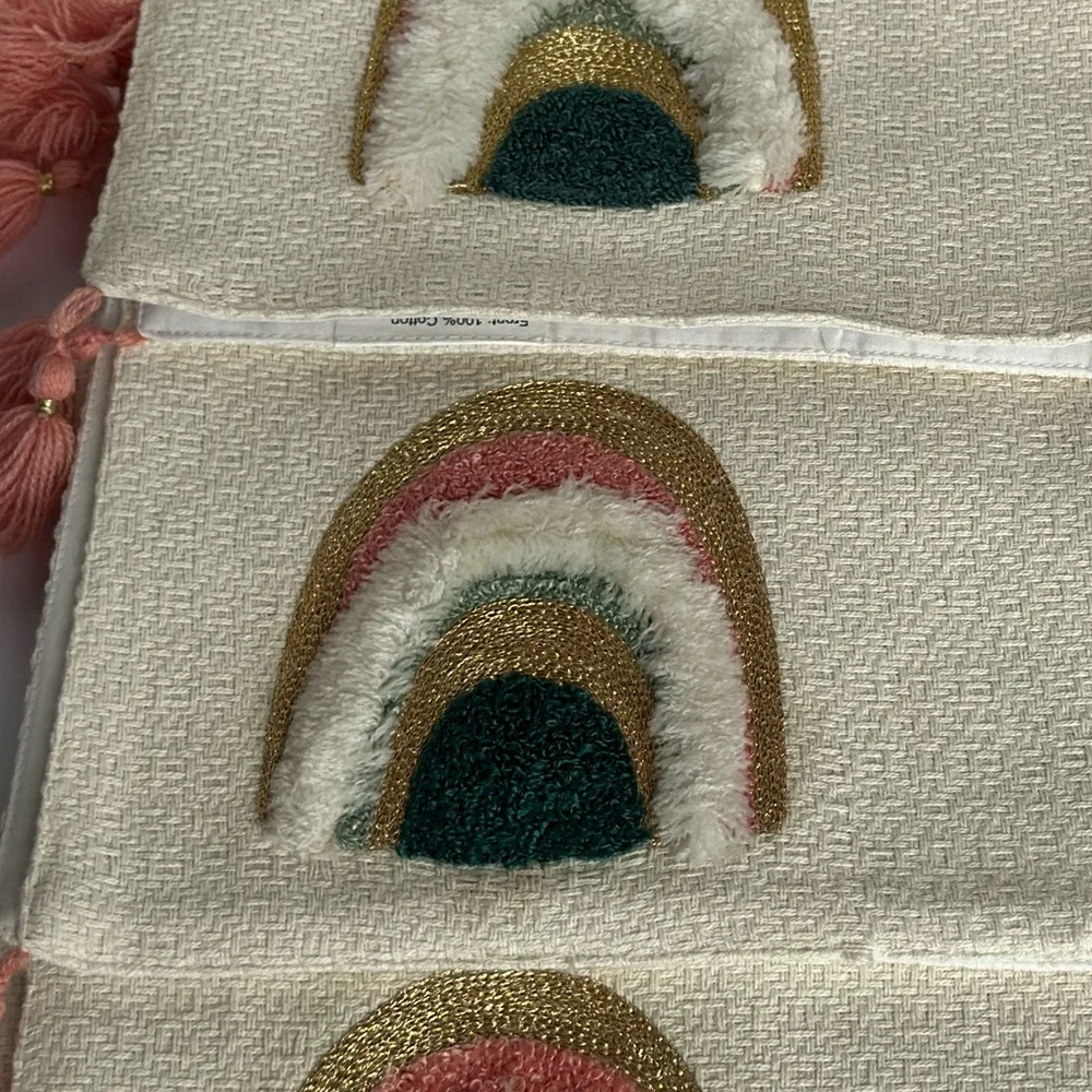 Hobby Lobby Desert Skies Table Runner & 3 Mats Set | Cream Rainbow Boho NEW
